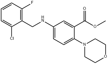 methyl 5-[(2-chloro-6-fluorobenzyl)amino]-2-(4-morpholinyl)benzoate Struktur