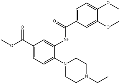 methyl 3-[(3,4-dimethoxybenzoyl)amino]-4-(4-ethyl-1-piperazinyl)benzoate Struktur