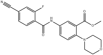 methyl 5-[(4-cyano-2-fluorobenzoyl)amino]-2-(4-morpholinyl)benzoate Struktur