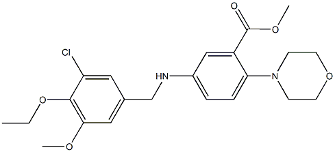 methyl 5-[(3-chloro-4-ethoxy-5-methoxybenzyl)amino]-2-(4-morpholinyl)benzoate Struktur