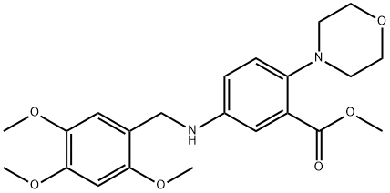 methyl 2-(4-morpholinyl)-5-[(2,4,5-trimethoxybenzyl)amino]benzoate Struktur