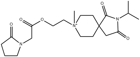 2-isopropyl-8-methyl-1,3-dioxo-8-(2-{[(2-oxo-1-pyrrolidinyl)acetyl]oxy}ethyl)-2-aza-8-azoniaspiro[4.5]decane Struktur