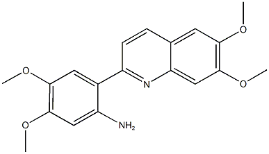 2-(6,7-dimethoxy-2-quinolinyl)-4,5-dimethoxyphenylamine Struktur