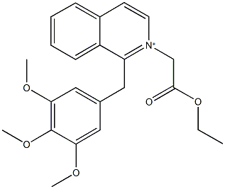 2-(2-ethoxy-2-oxoethyl)-1-(3,4,5-trimethoxybenzyl)isoquinolinium Struktur