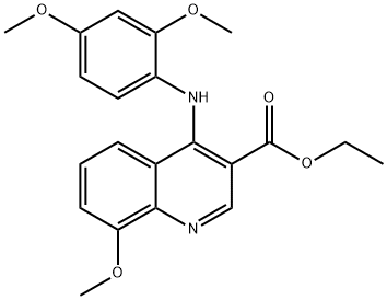 ethyl 4-(2,4-dimethoxyanilino)-8-methoxy-3-quinolinecarboxylate Struktur