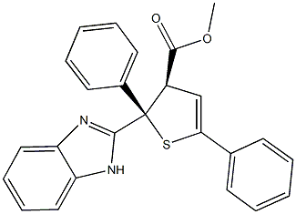 methyl 2-(1H-benzimidazol-2-yl)-2,5-diphenyl-2,3-dihydro-3-thiophenecarboxylate Struktur