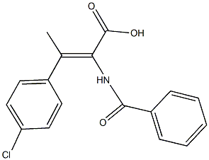 2-(benzoylamino)-3-(4-chlorophenyl)-2-butenoic acid Struktur