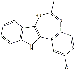 2-chloro-6-methyl-7,12-dihydroindolo[3,2-d][1,3]benzodiazepine Struktur