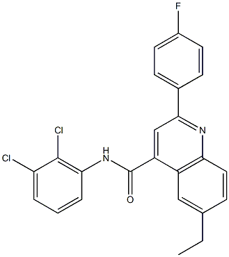 N-(2,3-dichlorophenyl)-6-ethyl-2-(4-fluorophenyl)-4-quinolinecarboxamide Struktur