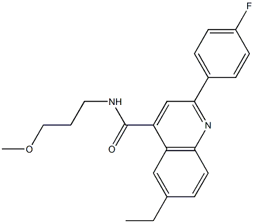 6-ethyl-2-(4-fluorophenyl)-N-(3-methoxypropyl)-4-quinolinecarboxamide Struktur