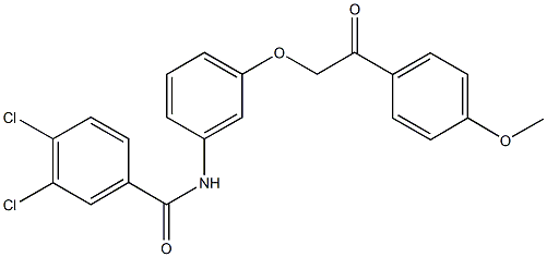 3,4-dichloro-N-{3-[2-(4-methoxyphenyl)-2-oxoethoxy]phenyl}benzamide Struktur