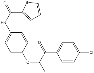 N-{4-[2-(4-chlorophenyl)-1-methyl-2-oxoethoxy]phenyl}-2-thiophenecarboxamide Struktur