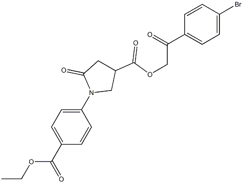 2-(4-bromophenyl)-2-oxoethyl 1-[4-(ethoxycarbonyl)phenyl]-5-oxo-3-pyrrolidinecarboxylate Struktur