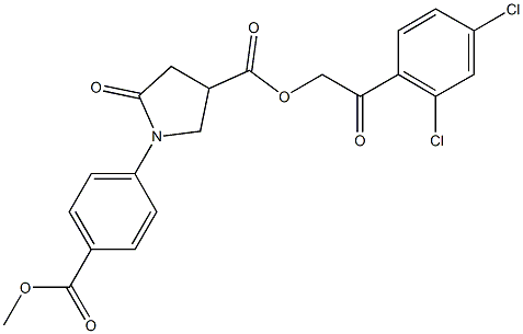 2-(2,4-dichlorophenyl)-2-oxoethyl 1-[4-(methoxycarbonyl)phenyl]-5-oxo-3-pyrrolidinecarboxylate Struktur