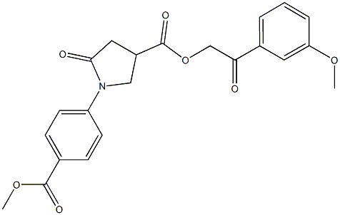 2-(3-methoxyphenyl)-2-oxoethyl 1-[4-(methoxycarbonyl)phenyl]-5-oxo-3-pyrrolidinecarboxylate Struktur