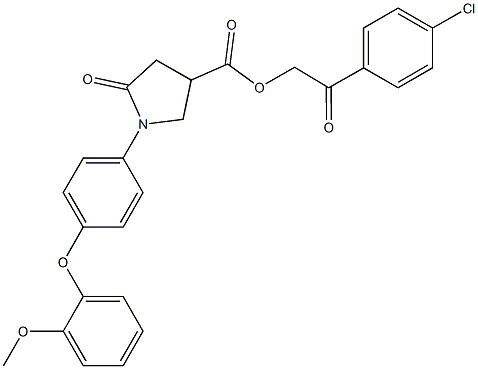 2-(4-chlorophenyl)-2-oxoethyl 1-[4-(2-methoxyphenoxy)phenyl]-5-oxo-3-pyrrolidinecarboxylate Struktur