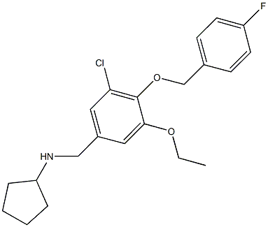 N-{3-chloro-5-ethoxy-4-[(4-fluorobenzyl)oxy]benzyl}-N-cyclopentylamine Struktur