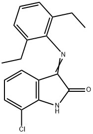 7-chloro-3-[(2,6-diethylphenyl)imino]-1,3-dihydro-2H-indol-2-one Struktur