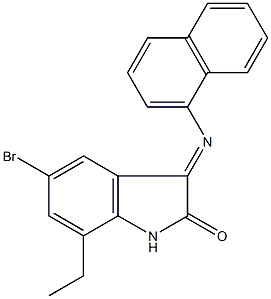 5-bromo-7-ethyl-3-(1-naphthylimino)-1,3-dihydro-2H-indol-2-one Struktur