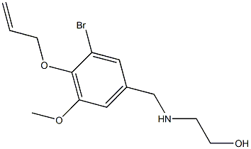 2-{[4-(allyloxy)-3-bromo-5-methoxybenzyl]amino}ethanol Struktur