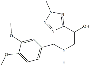 2-[(3,4-dimethoxybenzyl)amino]-1-(2-methyl-2H-tetraazol-5-yl)ethanol Struktur