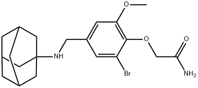 2-{4-[(1-adamantylamino)methyl]-2-bromo-6-methoxyphenoxy}acetamide Struktur