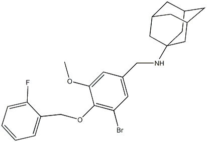 N-(1-adamantyl)-N-{3-bromo-4-[(2-fluorobenzyl)oxy]-5-methoxybenzyl}amine Struktur