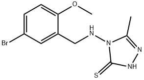 4-[(5-bromo-2-methoxybenzyl)amino]-5-methyl-4H-1,2,4-triazol-3-yl hydrosulfide Struktur