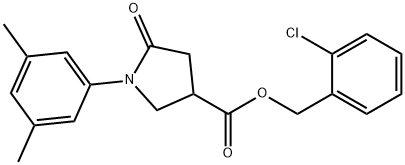 2-chlorobenzyl 1-(3,5-dimethylphenyl)-5-oxo-3-pyrrolidinecarboxylate Struktur