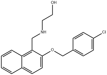 2-[({2-[(4-chlorobenzyl)oxy]-1-naphthyl}methyl)amino]ethanol Struktur