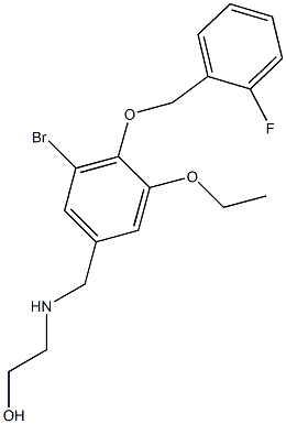 2-({3-bromo-5-ethoxy-4-[(2-fluorobenzyl)oxy]benzyl}amino)ethanol Struktur