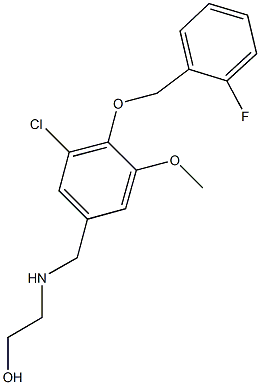 2-({3-chloro-4-[(2-fluorobenzyl)oxy]-5-methoxybenzyl}amino)ethanol Struktur