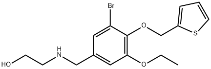 2-{[3-bromo-5-ethoxy-4-(2-thienylmethoxy)benzyl]amino}ethanol Struktur