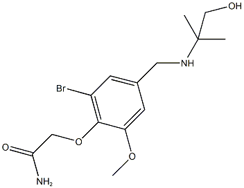 2-(2-bromo-4-{[(2-hydroxy-1,1-dimethylethyl)amino]methyl}-6-methoxyphenoxy)acetamide Struktur