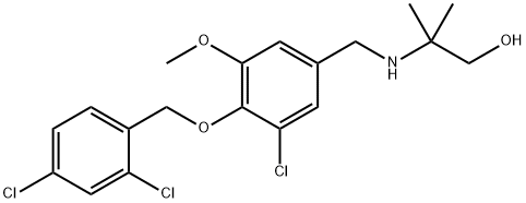 2-({3-chloro-4-[(2,4-dichlorobenzyl)oxy]-5-methoxybenzyl}amino)-2-methyl-1-propanol Struktur