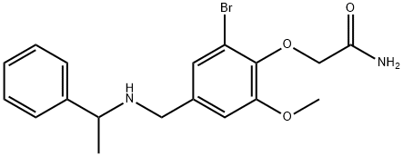 2-(2-bromo-6-methoxy-4-{[(1-phenylethyl)amino]methyl}phenoxy)acetamide Struktur