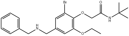 2-{4-[(benzylamino)methyl]-2-bromo-6-ethoxyphenoxy}-N-(tert-butyl)acetamide Struktur