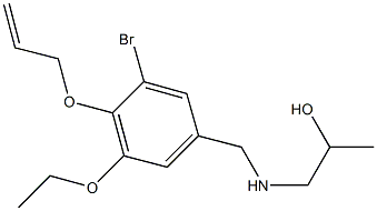 1-{[4-(allyloxy)-3-bromo-5-ethoxybenzyl]amino}-2-propanol Struktur