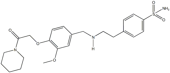 4-[2-({3-methoxy-4-[2-oxo-2-(1-piperidinyl)ethoxy]benzyl}amino)ethyl]benzenesulfonamide Struktur