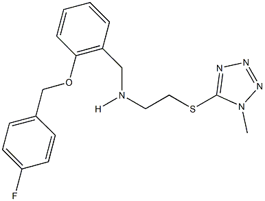 N-{2-[(4-fluorobenzyl)oxy]benzyl}-N-{2-[(1-methyl-1H-tetraazol-5-yl)sulfanyl]ethyl}amine Struktur