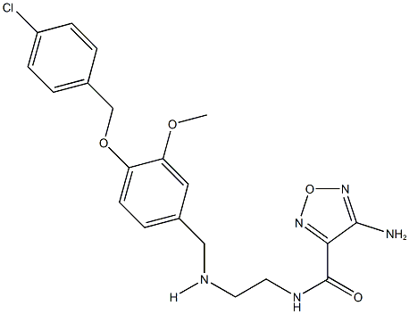 4-amino-N-[2-({4-[(4-chlorobenzyl)oxy]-3-methoxybenzyl}amino)ethyl]-1,2,5-oxadiazole-3-carboxamide Struktur