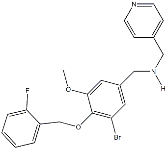 N-{3-bromo-4-[(2-fluorobenzyl)oxy]-5-methoxybenzyl}-N-(4-pyridinylmethyl)amine Struktur