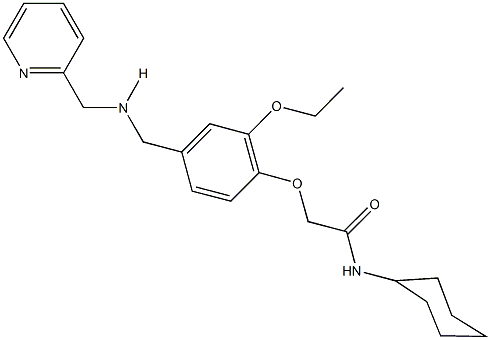 N-cyclohexyl-2-(2-ethoxy-4-{[(2-pyridinylmethyl)amino]methyl}phenoxy)acetamide Struktur