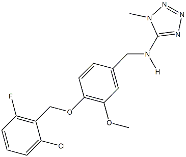 N-{4-[(2-chloro-6-fluorobenzyl)oxy]-3-methoxybenzyl}-N-(1-methyl-1H-tetraazol-5-yl)amine Struktur