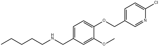 N-{4-[(6-chloro-3-pyridinyl)methoxy]-3-methoxybenzyl}-N-pentylamine Struktur