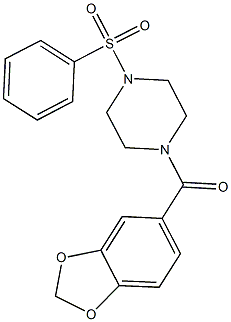 1-(1,3-benzodioxol-5-ylcarbonyl)-4-(phenylsulfonyl)piperazine Struktur