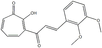 3-[3-(2,3-dimethoxyphenyl)acryloyl]-2-hydroxy-2,4,6-cycloheptatrien-1-one Struktur