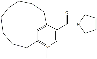 1-methyl-3-(1-pyrrolidinylcarbonyl)-4,6-octanopyridinium Struktur