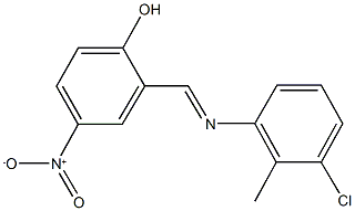 2-{[(3-chloro-2-methylphenyl)imino]methyl}-4-nitrophenol Struktur