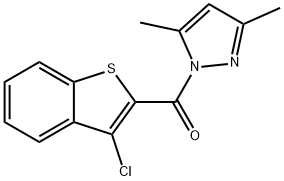 1-[(3-chloro-1-benzothien-2-yl)carbonyl]-3,5-dimethyl-1H-pyrazole Struktur